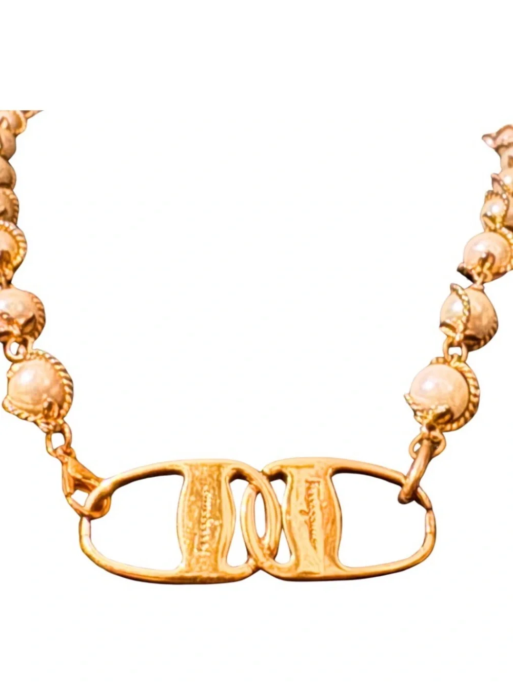 Ferragamo Upcycled Caged Pearl Necklace - Picture 8 of 9